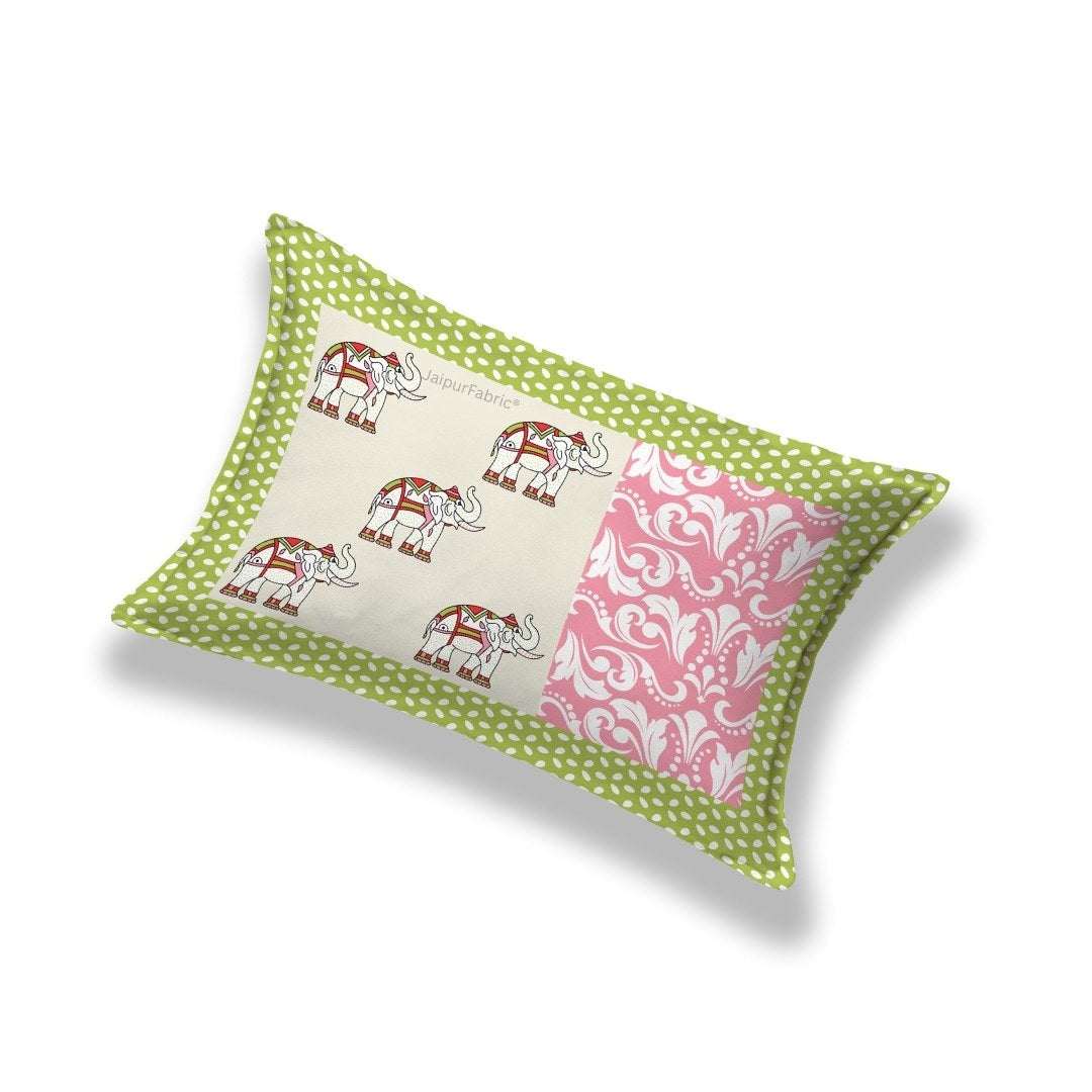 Pinkish Green Traditional Floral Pure Cotton Single BedSheet