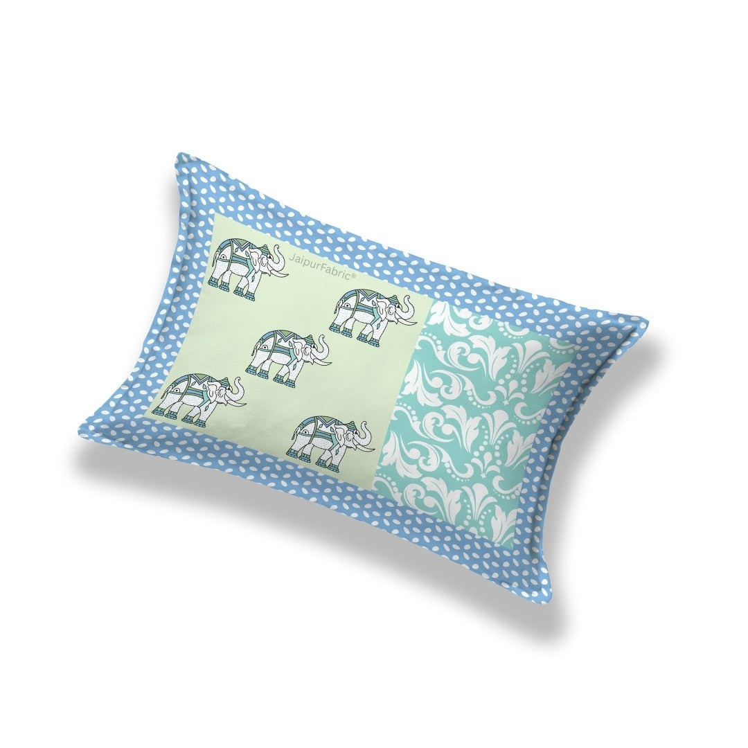 Sea Greenish Blue Traditional Floral Pure Cotton Single BedSheet