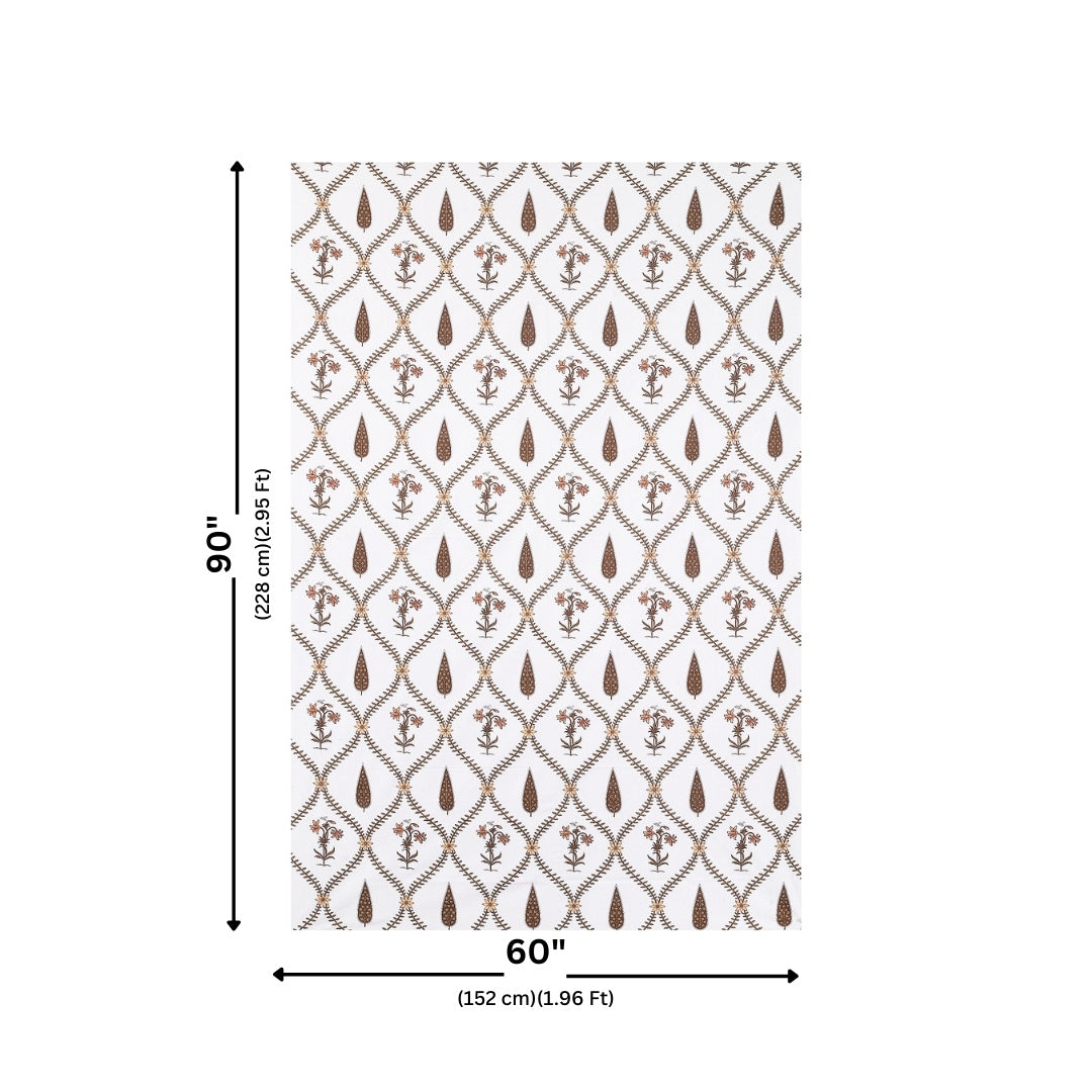 Terracotta Jaali Block Print Single Bedsheet