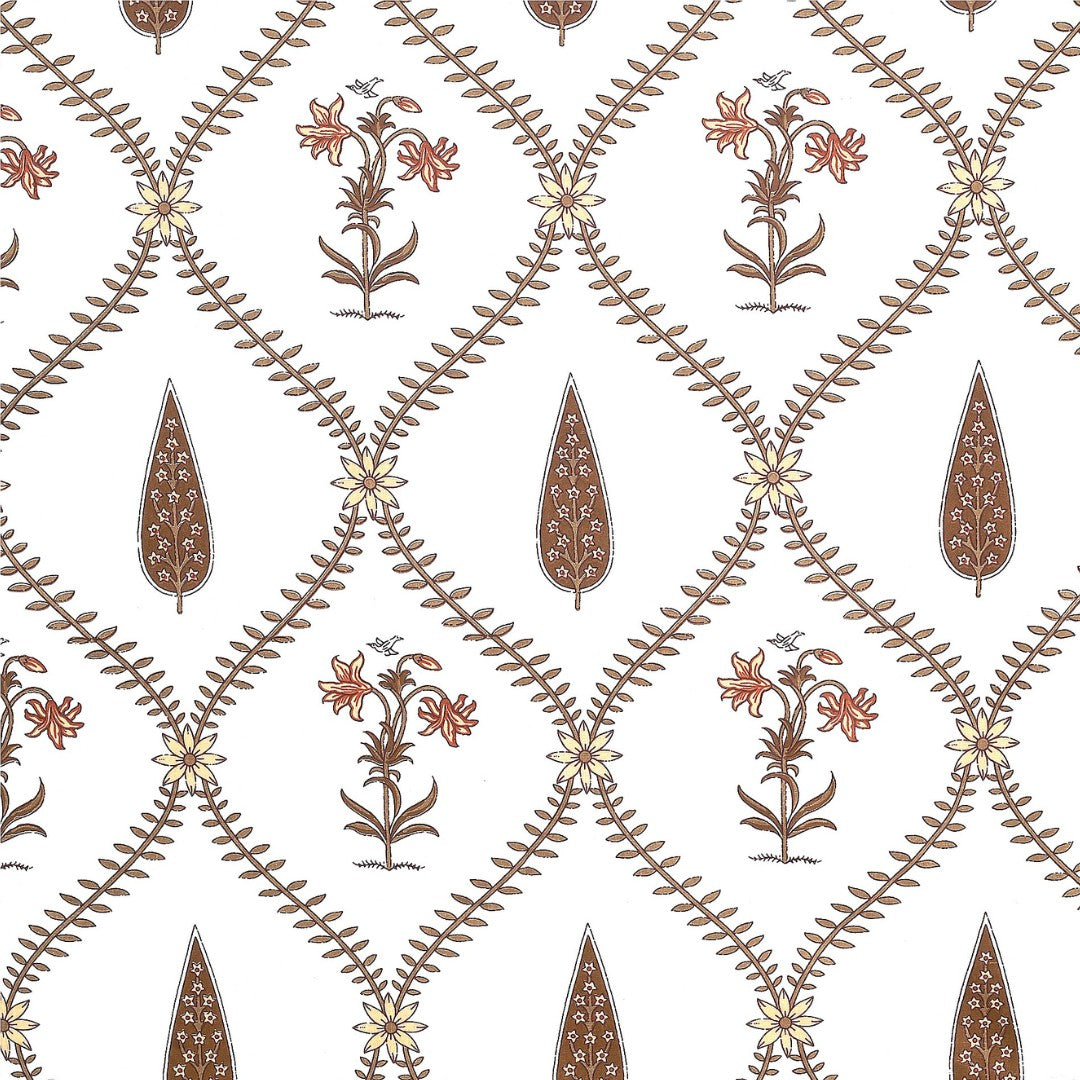 Terracotta Jaali Block Print Single Bedsheet