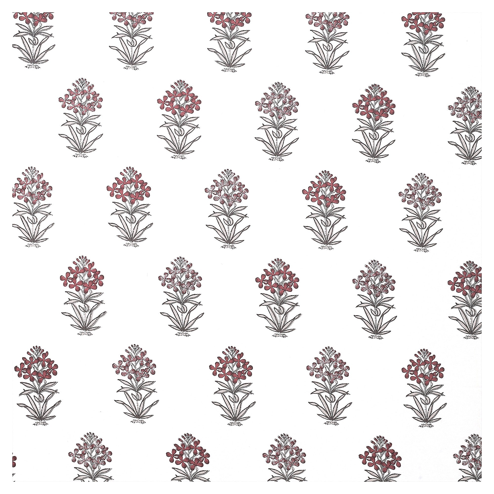 Maroon Guldasta Block Print Single Bedsheet