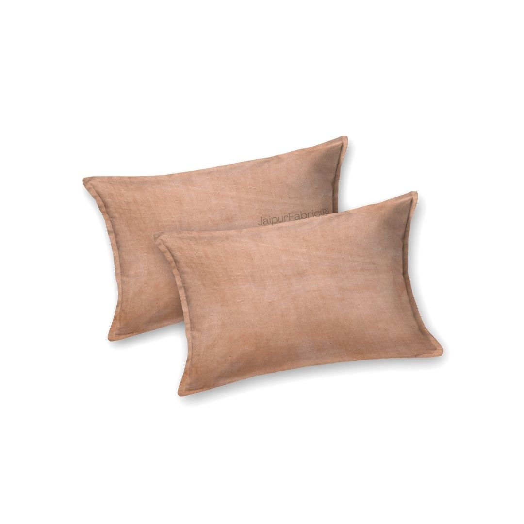 Elegant Blush Pink Super Soft Velvet Double Bedsheet with Matching Pillow Covers