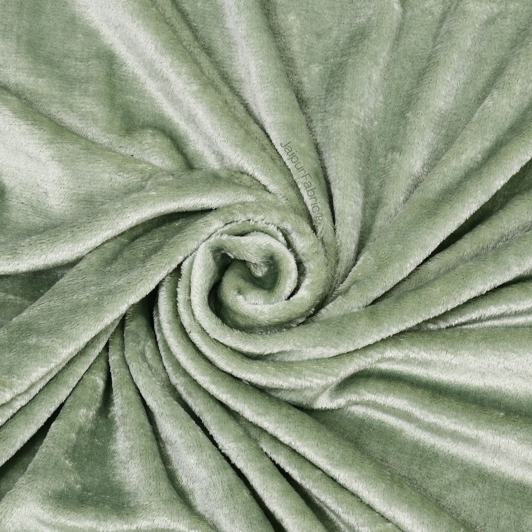 Serene Sage Green Super Soft Velvet Double Bedsheet with Matching Pillow Covers