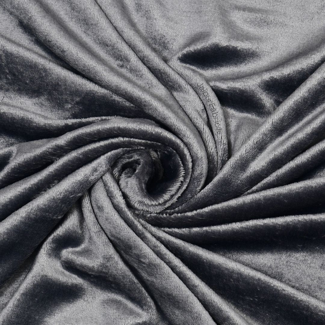 Modern Charcoal Gray Super Soft Velvet Double Bedsheet with Matching Pillow Covers