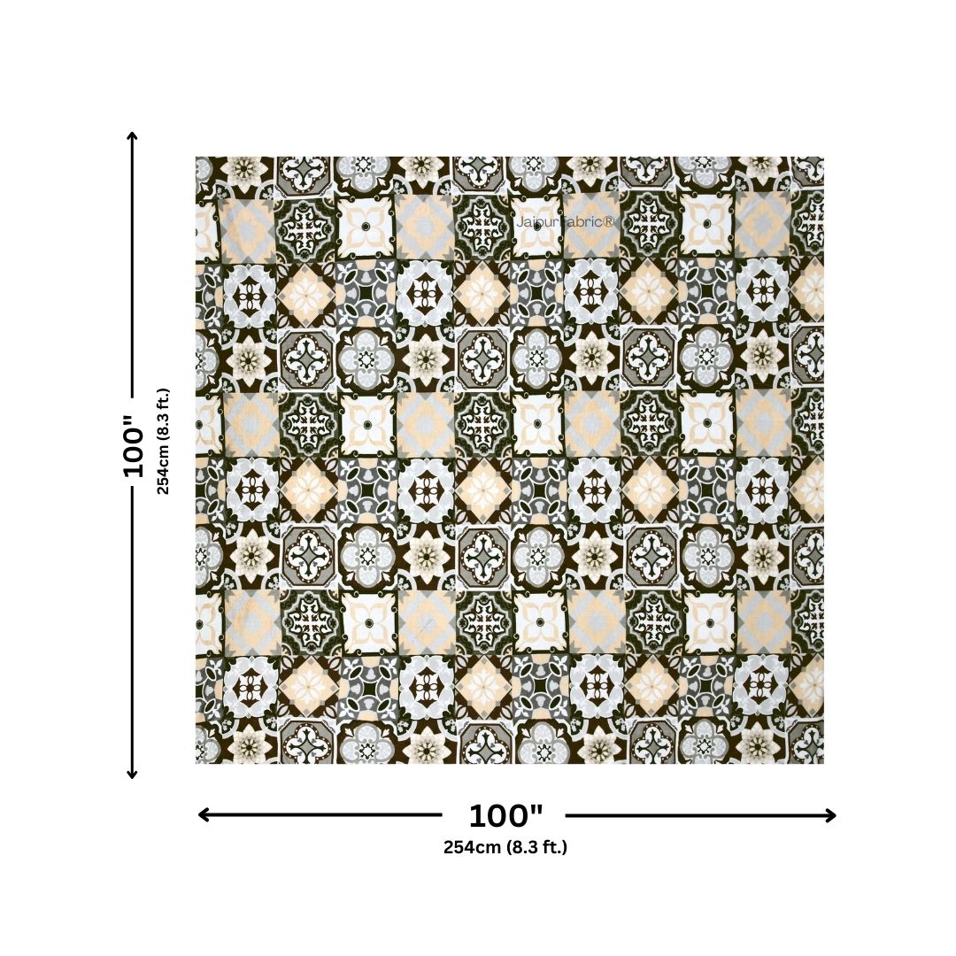 Classic Tile Symphony Super Soft Vevet Double Bedsheet