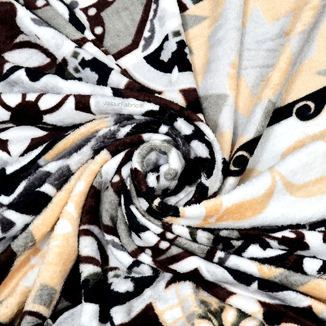 Classic Tile Symphony Super Soft Vevet Double Bedsheet