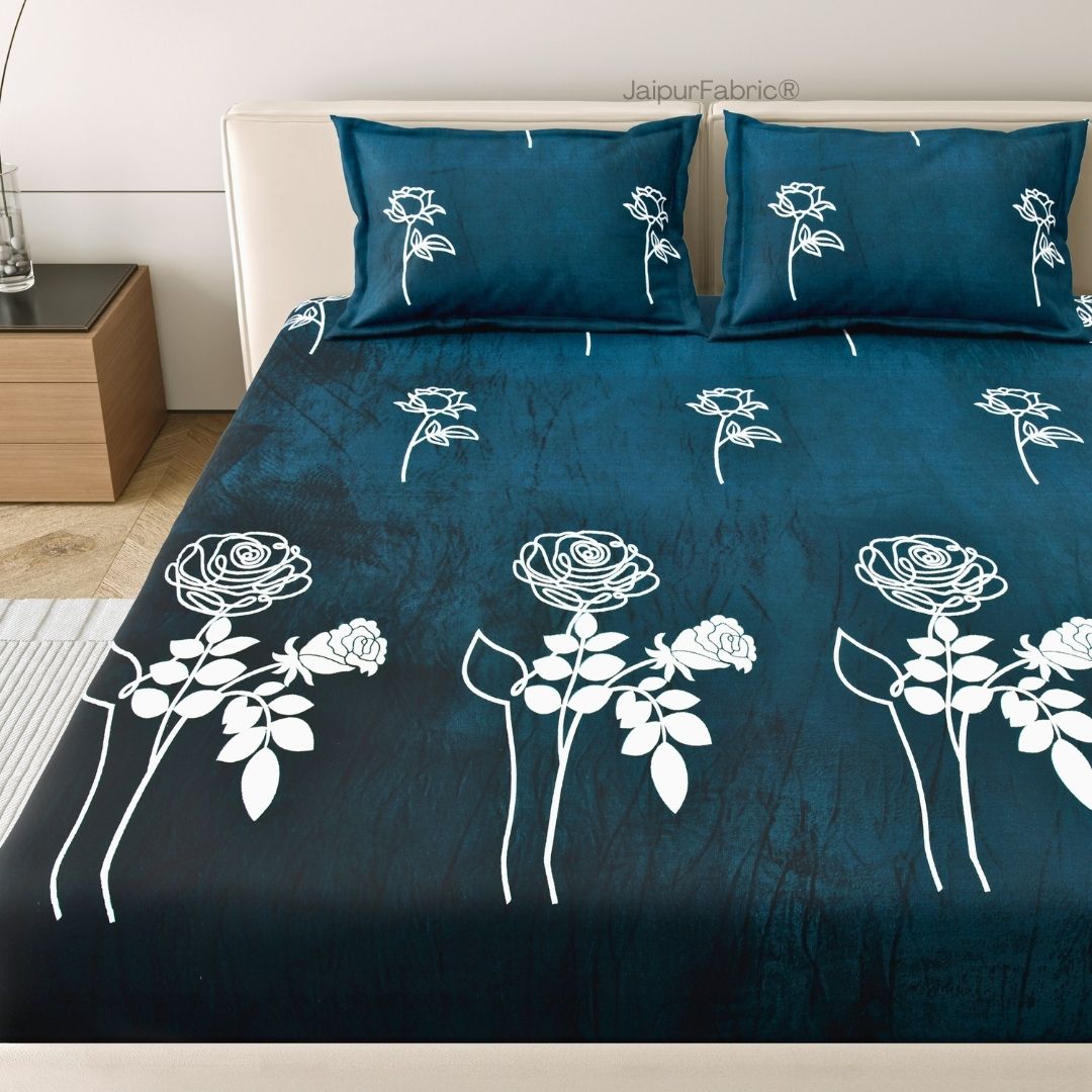 Romantic Rose Charm Super Soft Velvet Double Bedsheet