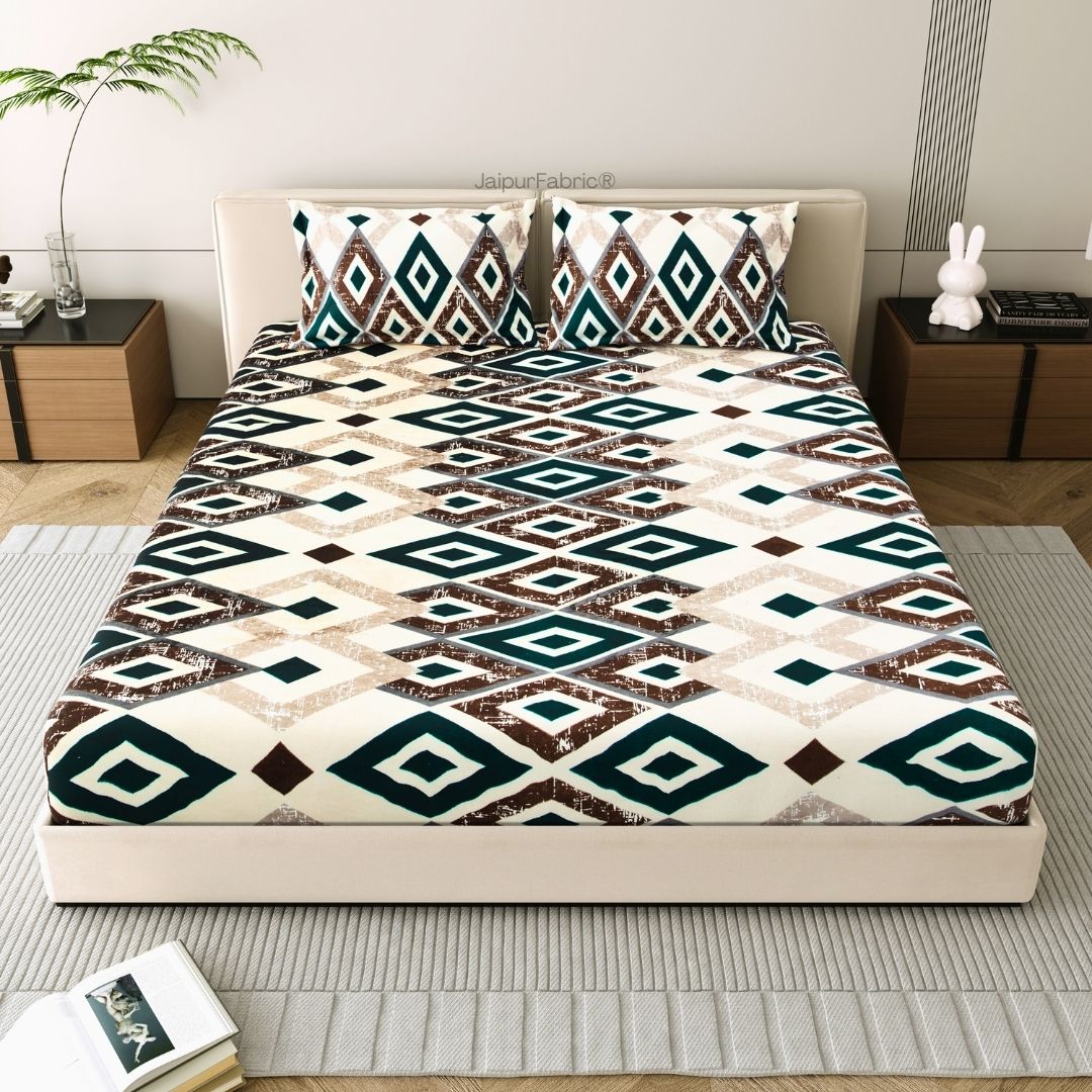 Modern Diamond Mosaic Super Soft Velvet Double Bedsheet