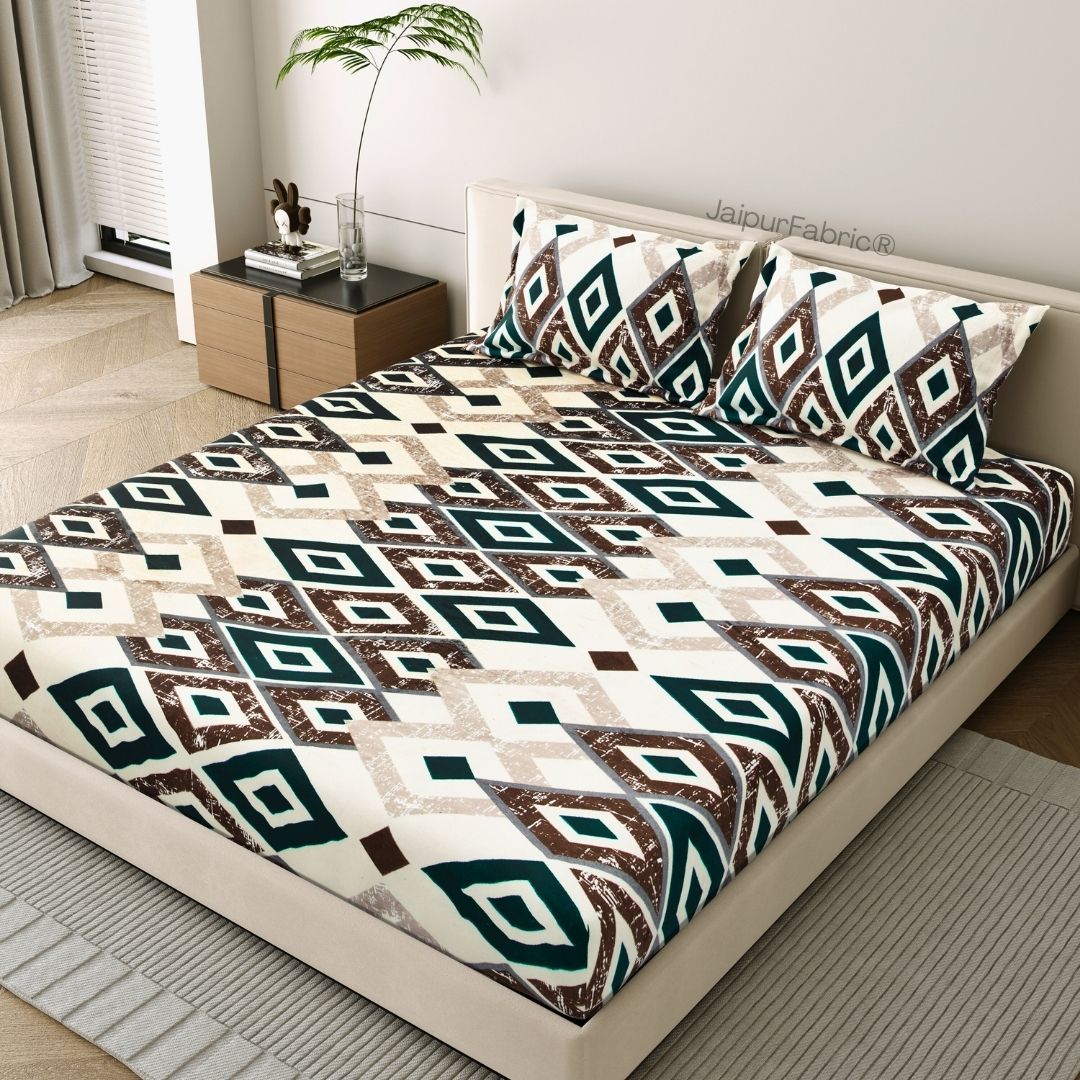 Modern Diamond Mosaic Super Soft Velvet Double Bedsheet