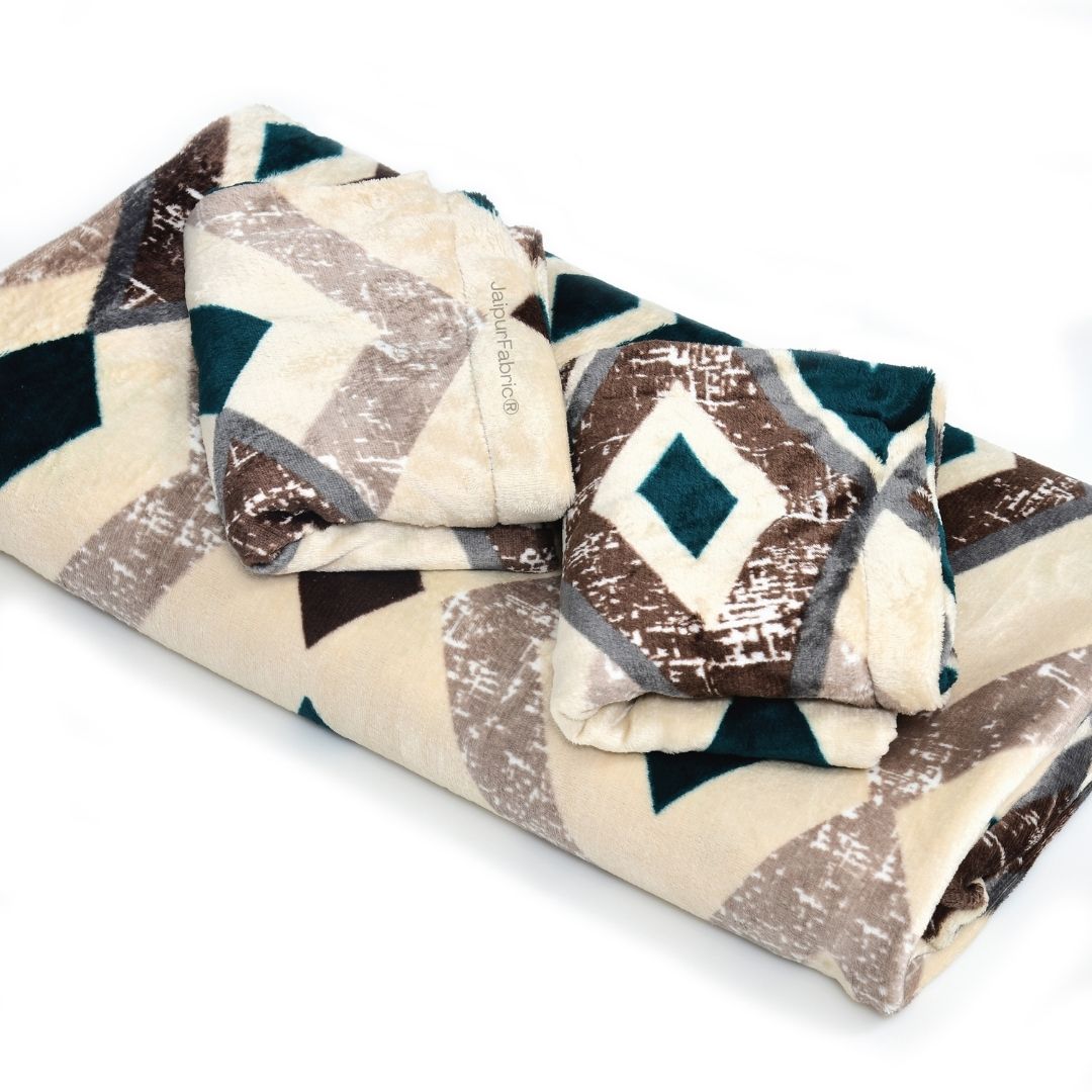 Modern Diamond Mosaic Super Soft Velvet Double Bedsheet