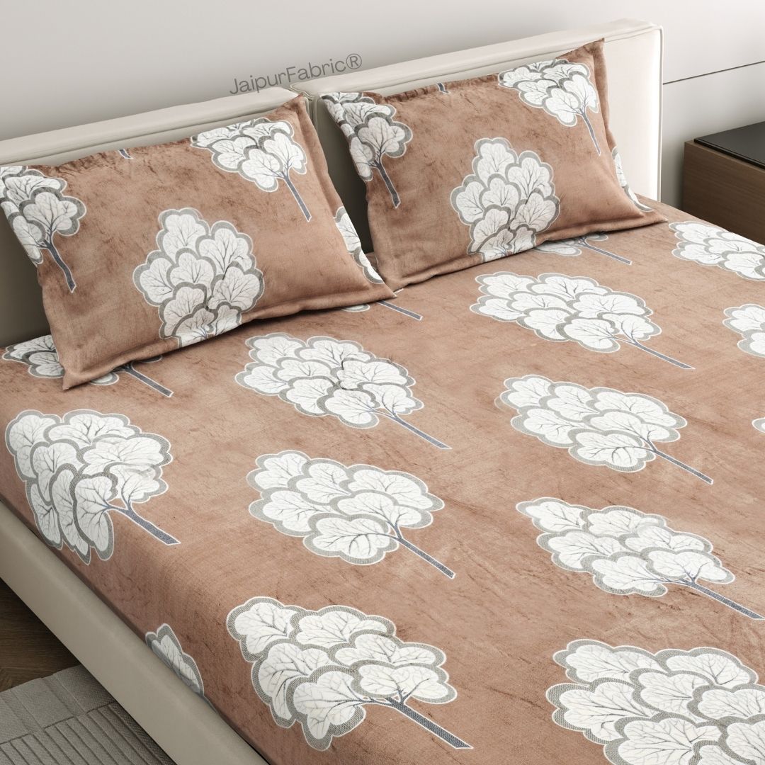 Bliss Earthy Tones Super Soft Velvet Double Bedsheet
