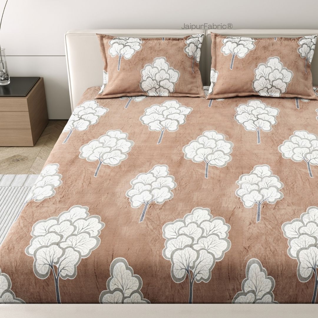 Bliss Earthy Tones Super Soft Velvet Double Bedsheet