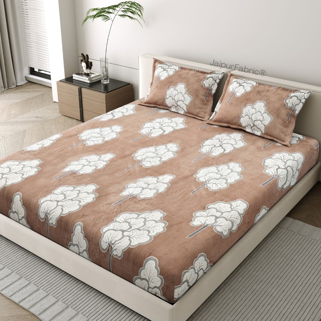 Bliss Earthy Tones Super Soft Velvet Double Bedsheet