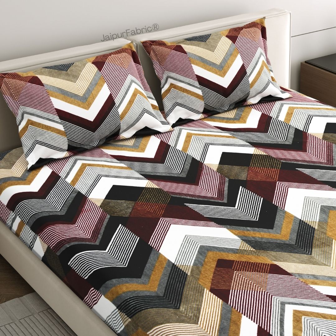 Zigzag Elegance Cozy Super Soft Velvet Double Bedsheet