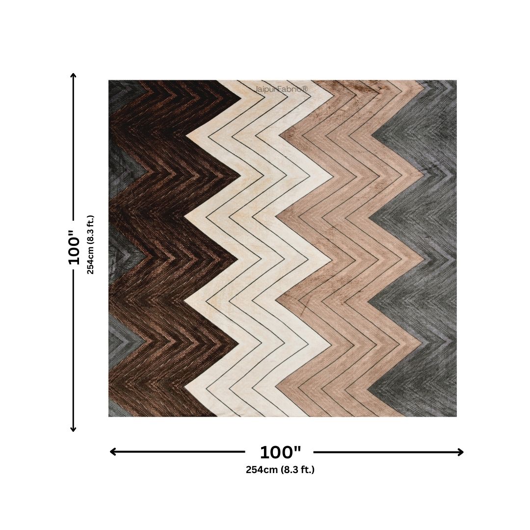Rustic Zigzag Bliss Stylish Super Soft Velvet Double Bedsheet