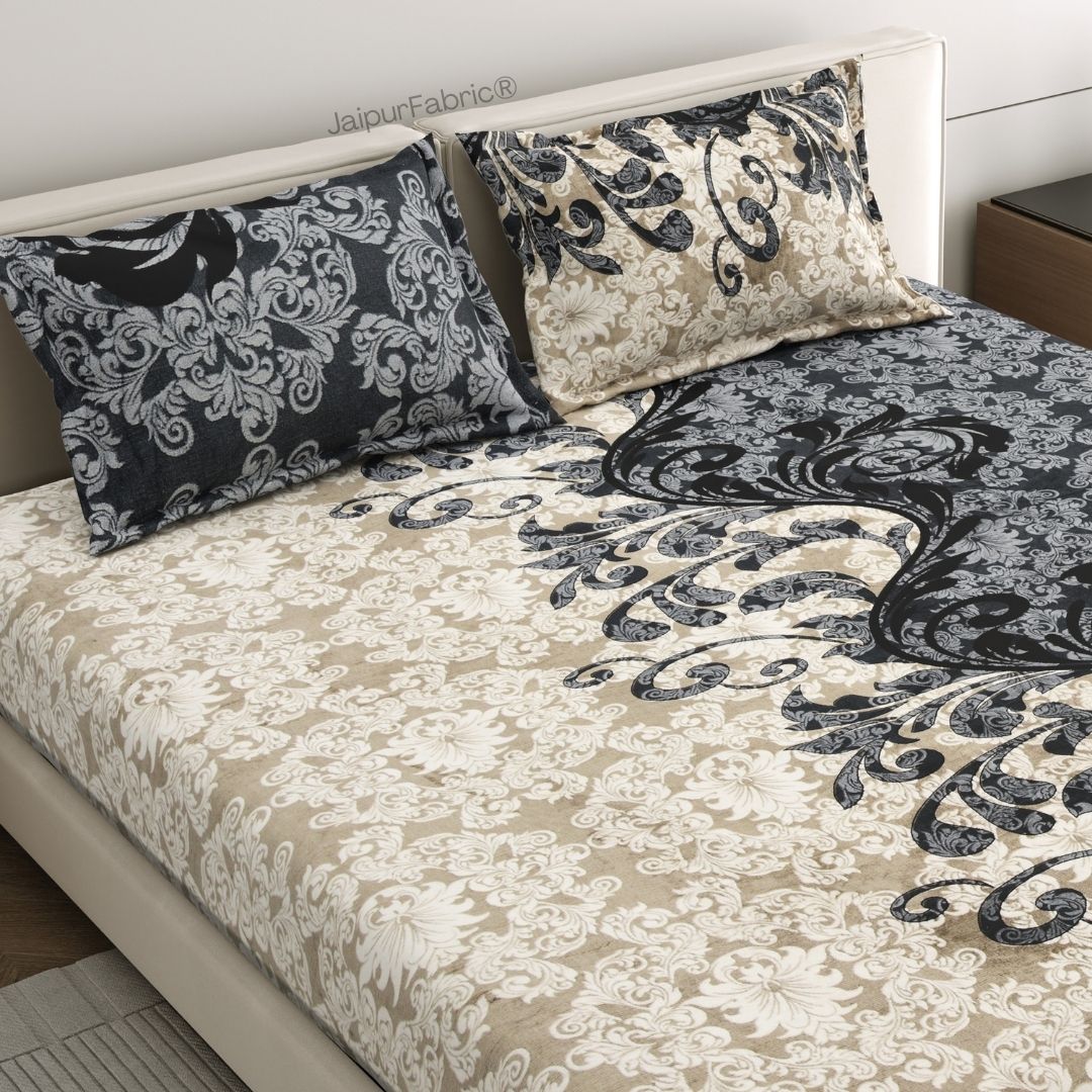 Royal Grace Intricate Floral Motifs Super Soft Velvet Double Bedsheet