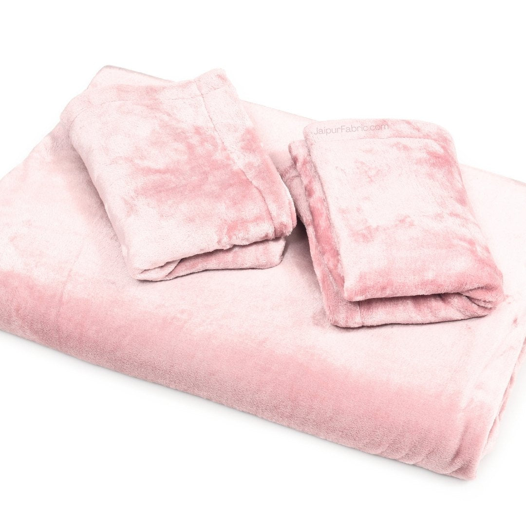 Soft Rose Super Soft Velvet Double Bedsheet with Matching Pillow Covers