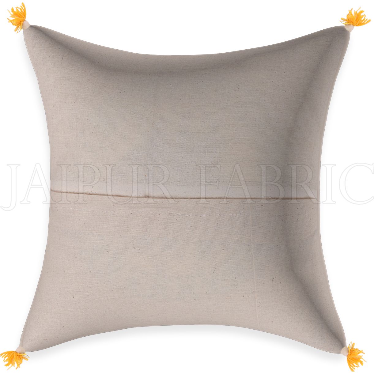 Cream Base Golden Leaves Brown Border Cotton Cushion Cover