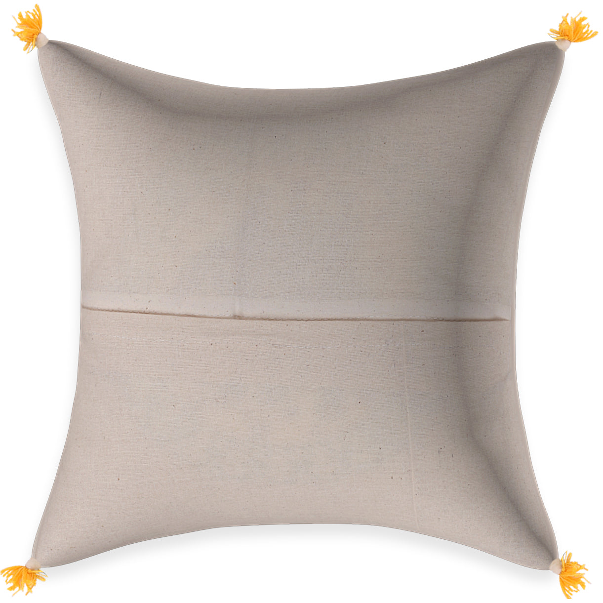 White Base Golden Brown Print Cotton Cushion Cover