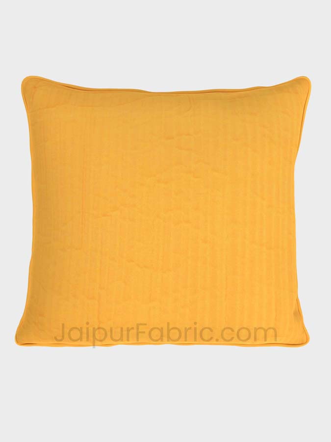Yellow Quilted Cotton Cushion Cover