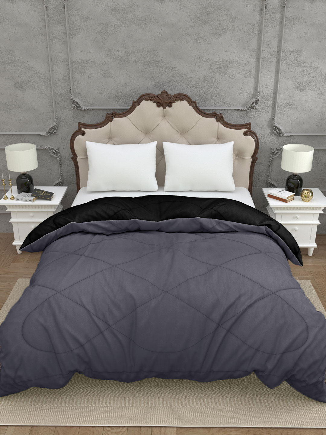 Grey-Black Double Bed Comforter