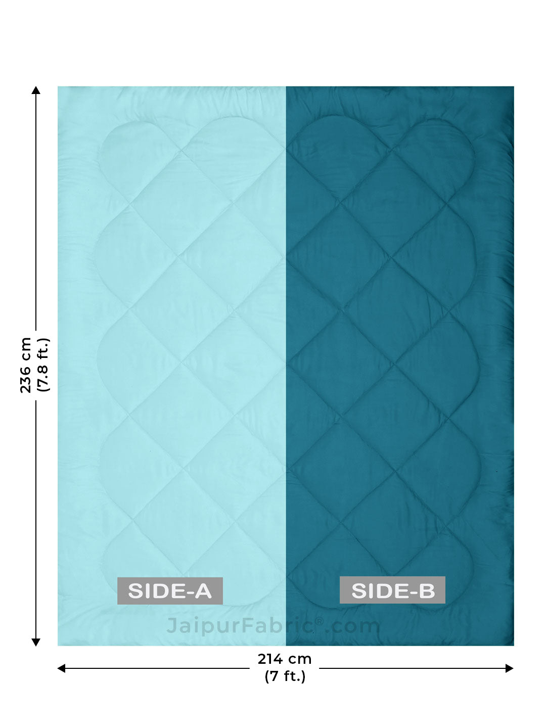 Teal Blue-Ocean Blue Double Bed Comforter