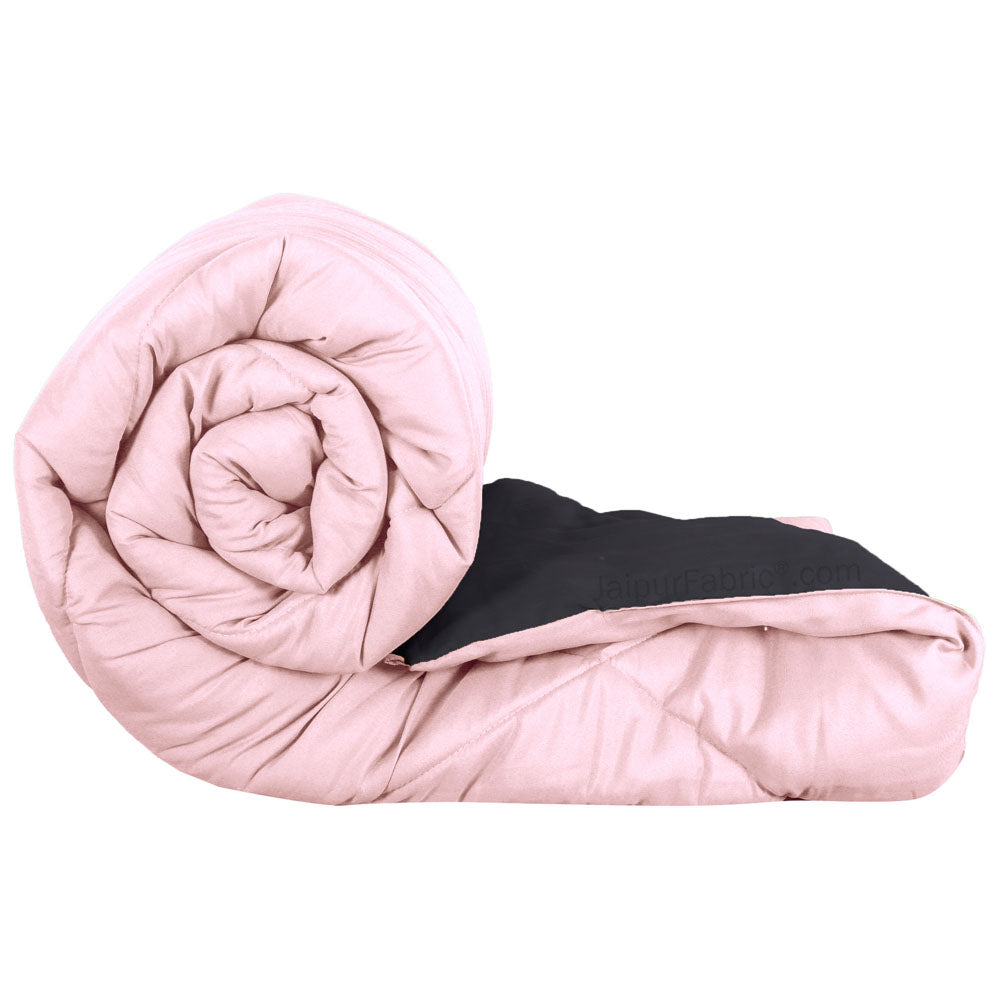 Pale Pink & Dark Grey Double Bed Comforter