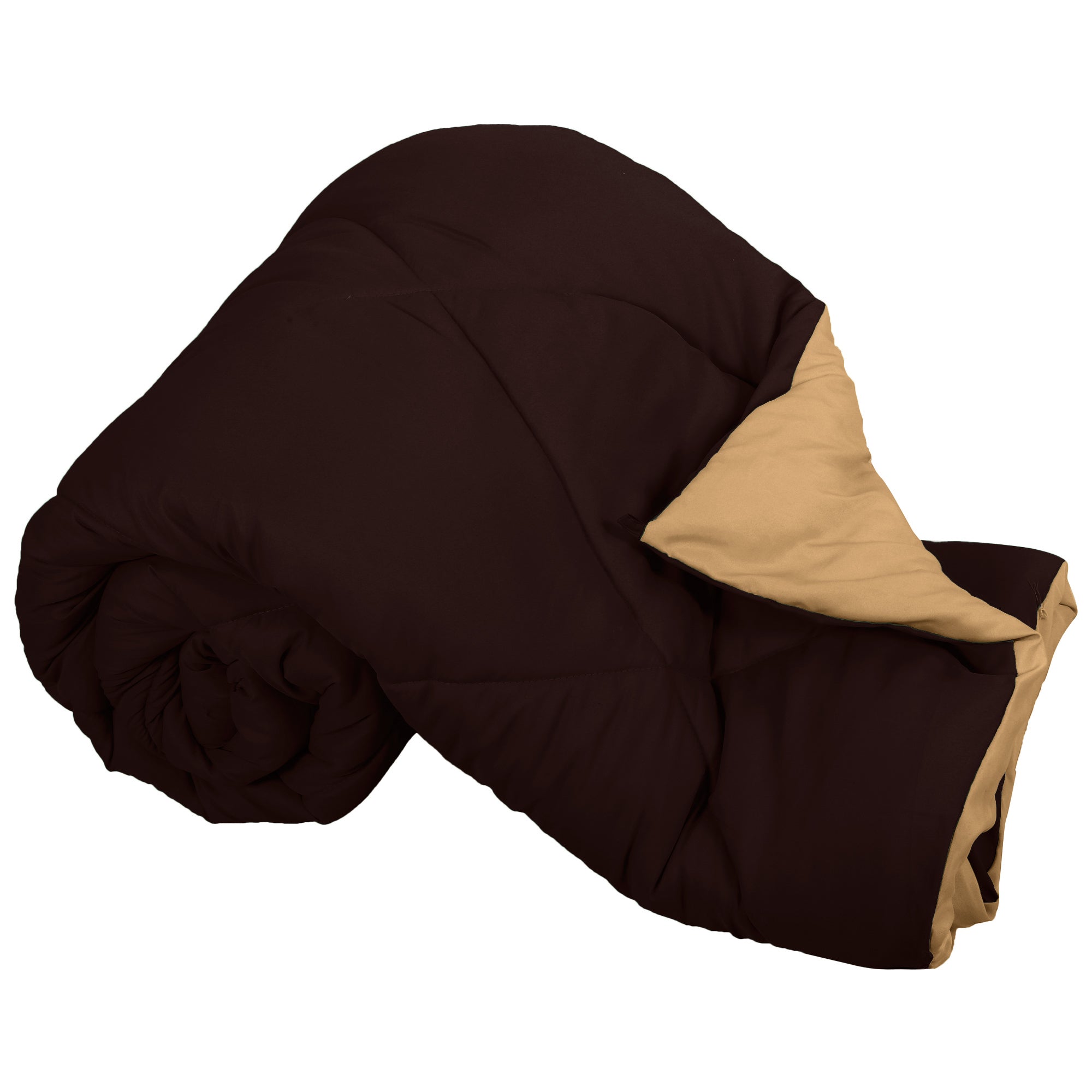 Dark Brown-Off White Double Bed Comforter