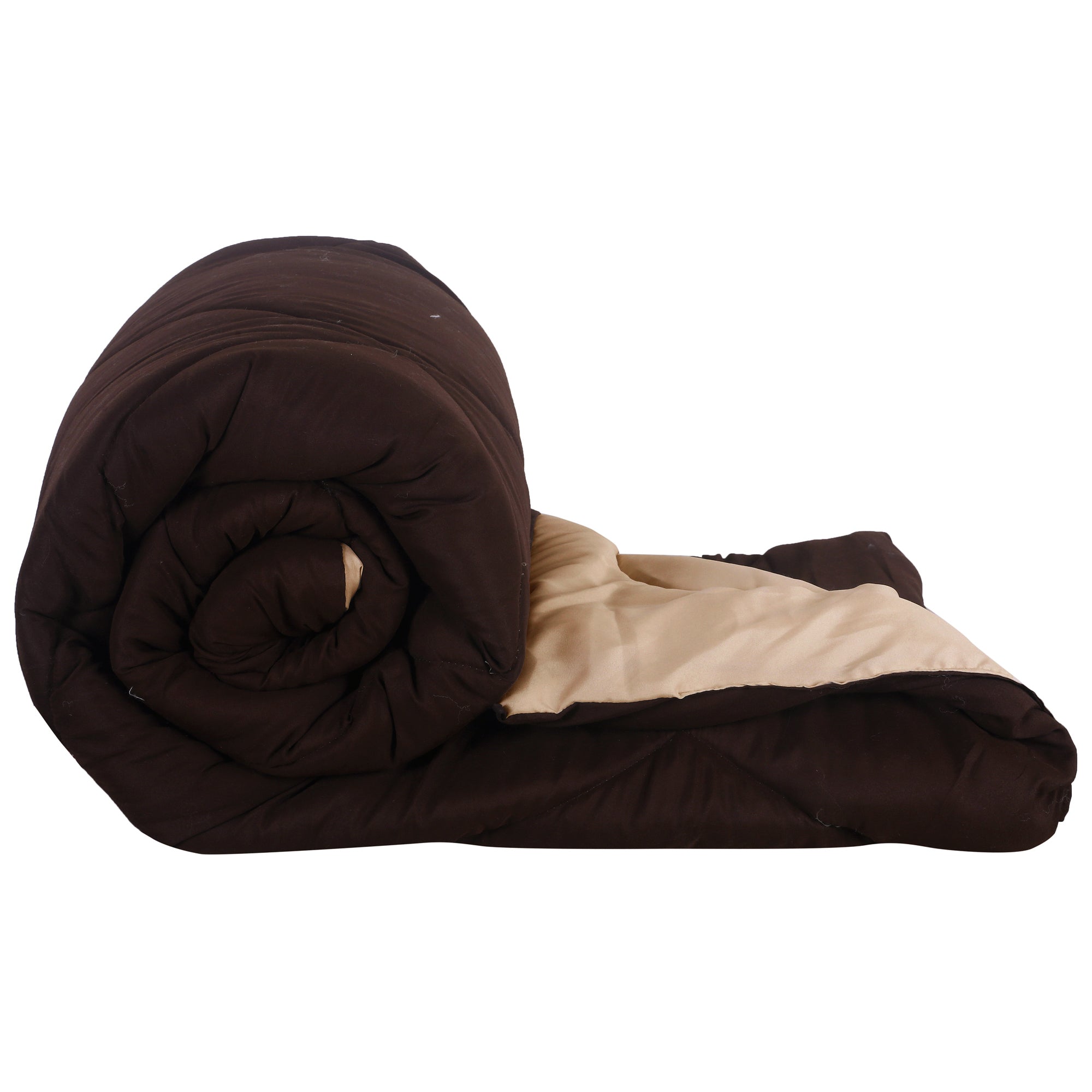 Dark Brown-Off White Double Bed Comforter