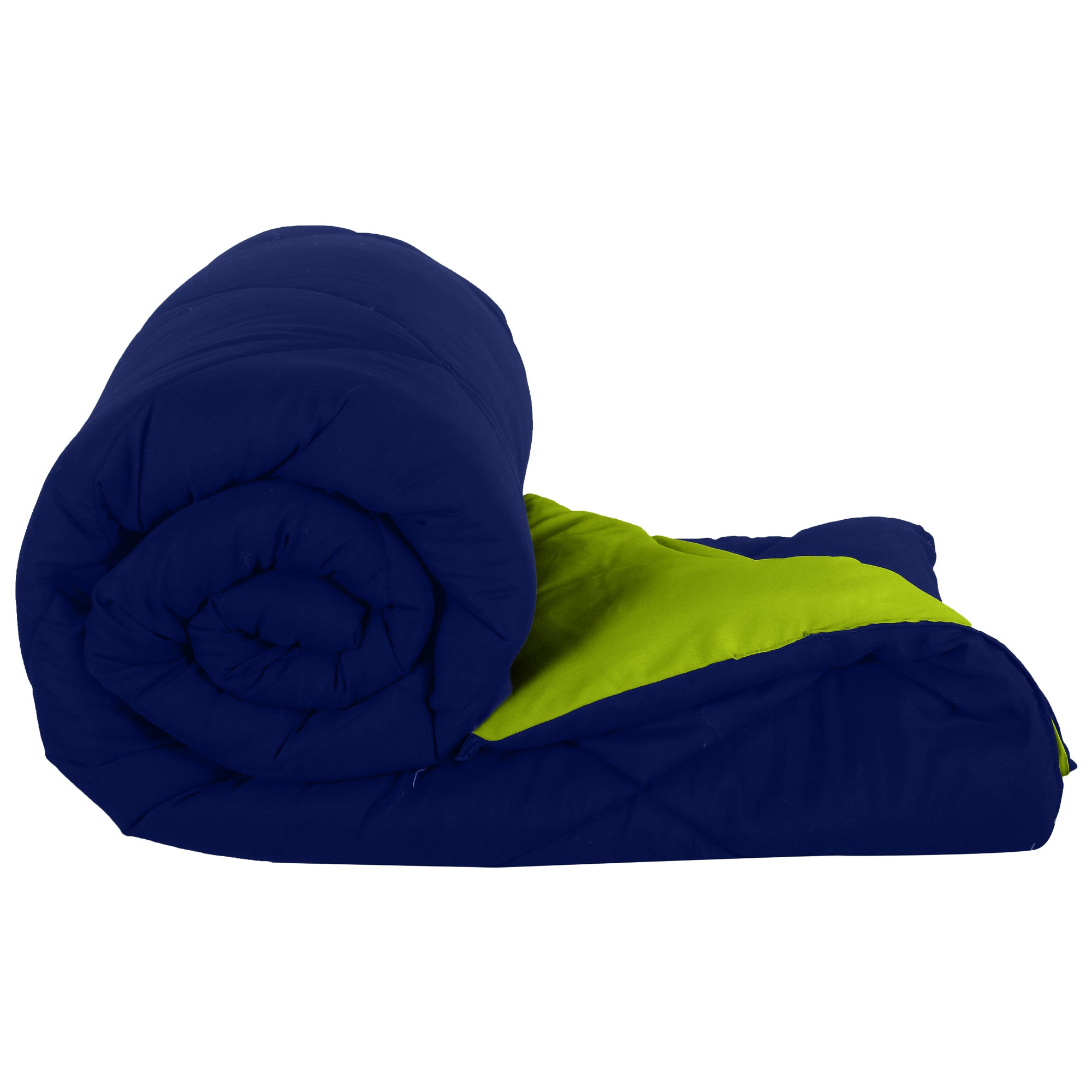 Navy Blue-Lemon Green Double Bed Comforter
