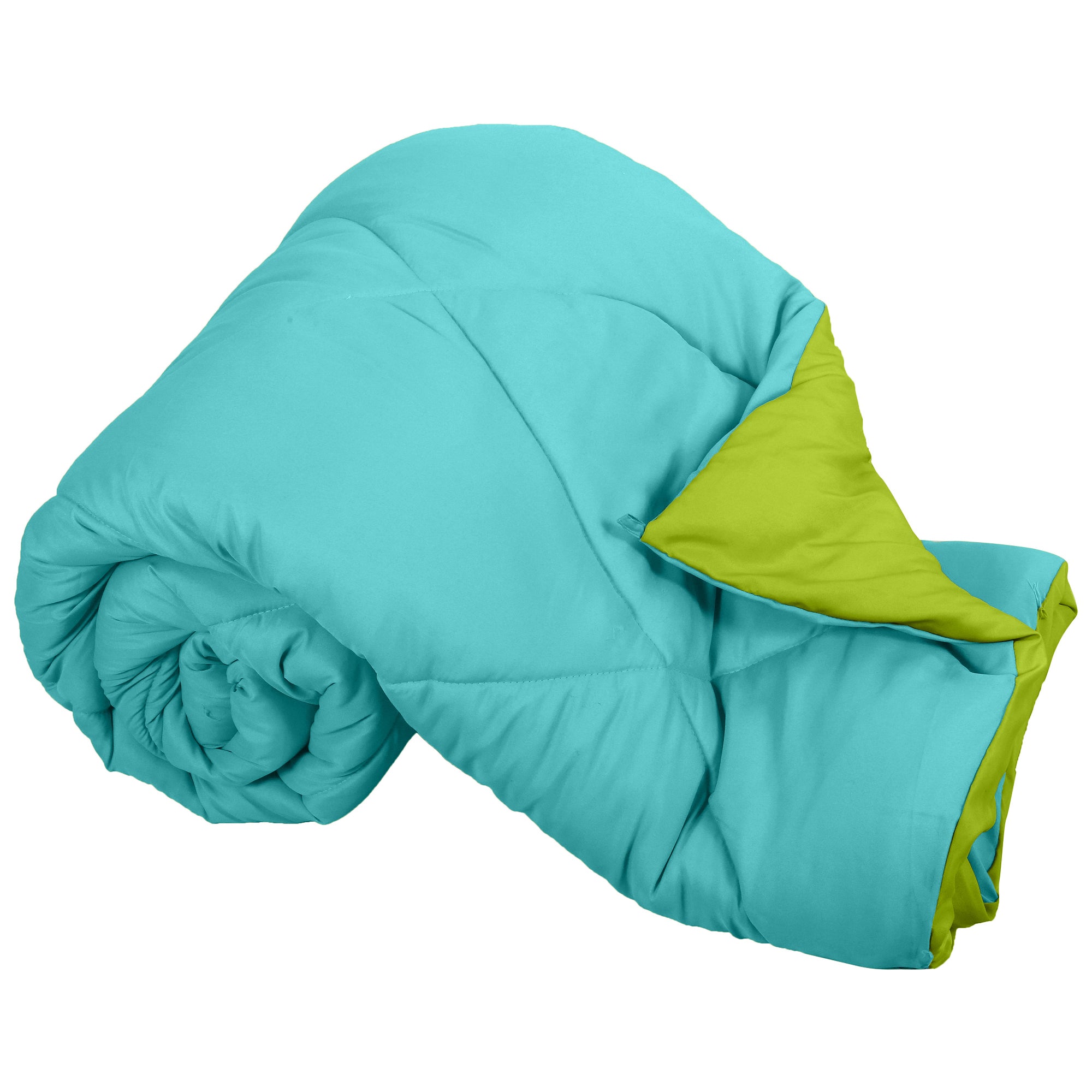 Sky Blue-Lemon Green Double Bed Comforter