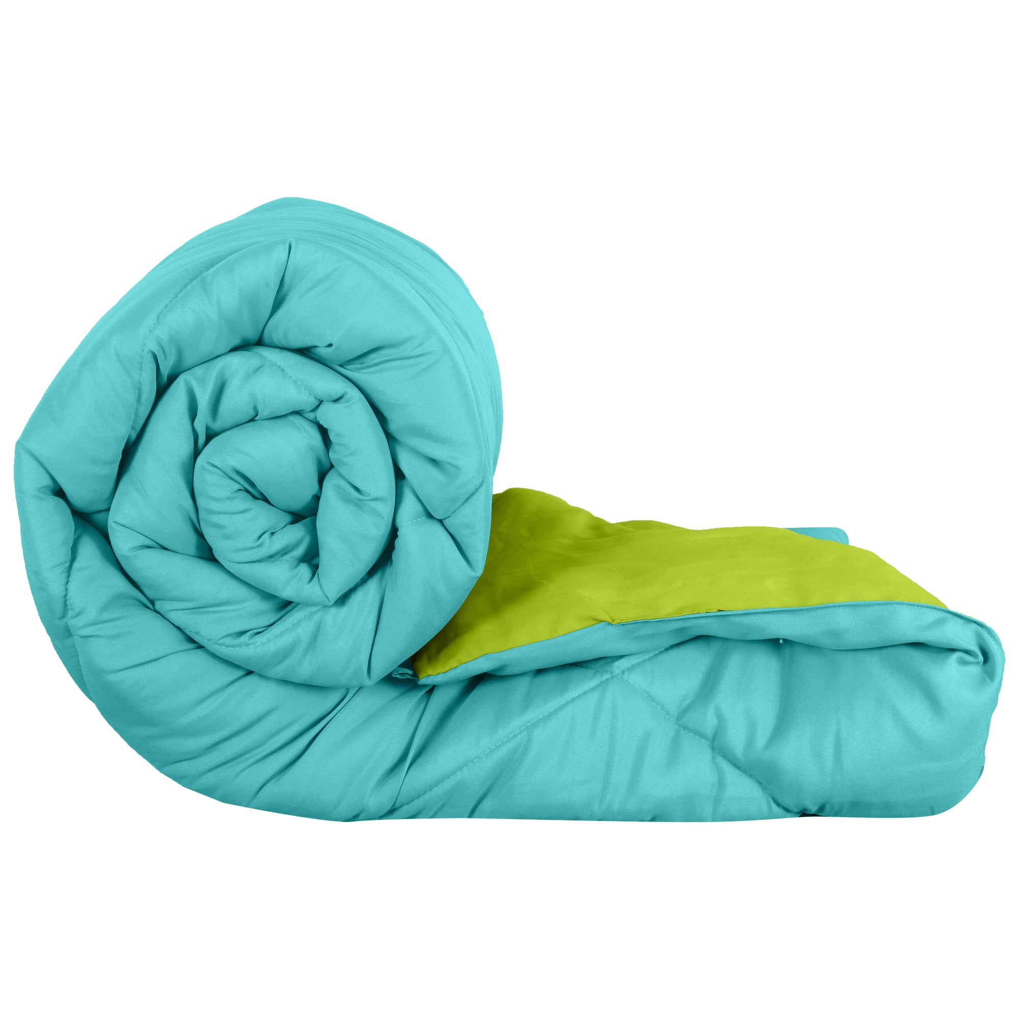Sky Blue-Lemon Green Double Bed Comforter