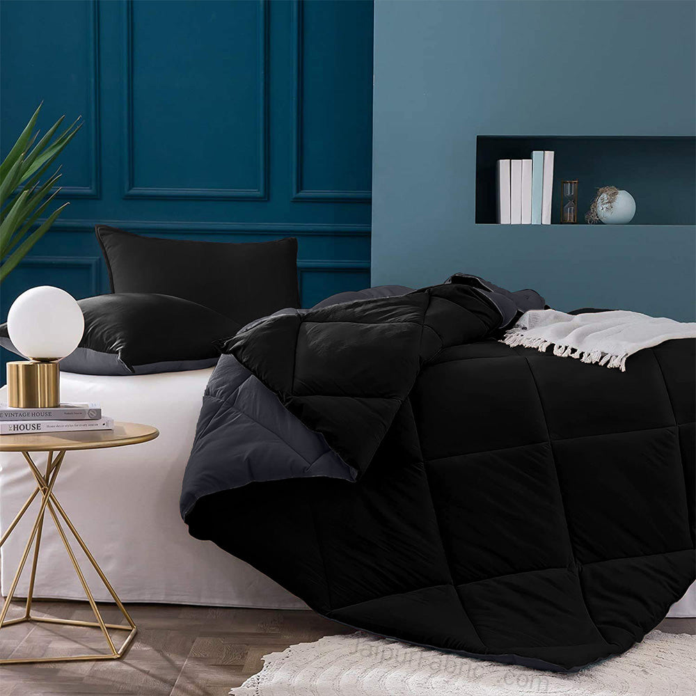 Black Grey Double Bed Comforter