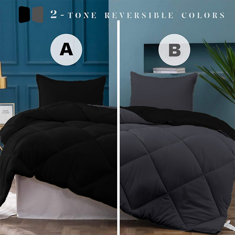 Black Grey Double Bed Comforter