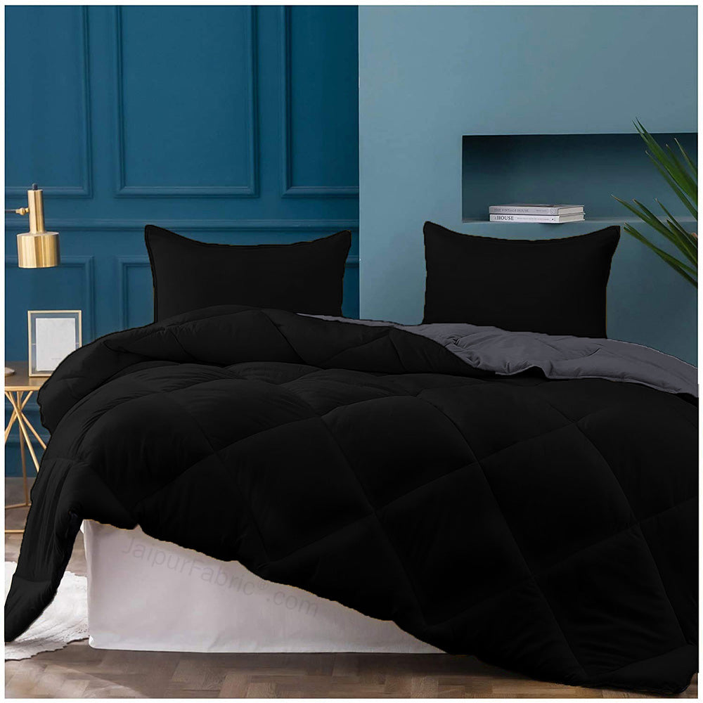 Black Grey Double Bed Comforter