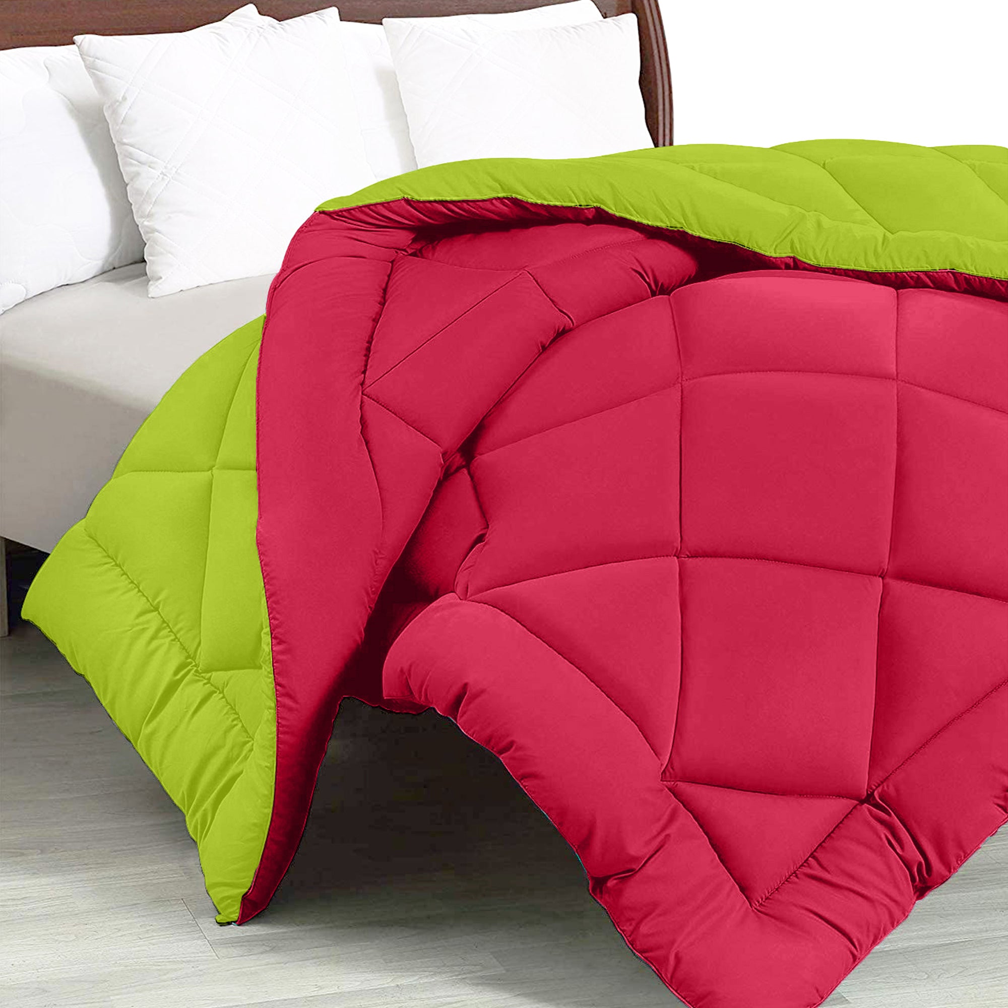 Red-Lemon Green Double Bed Comforter