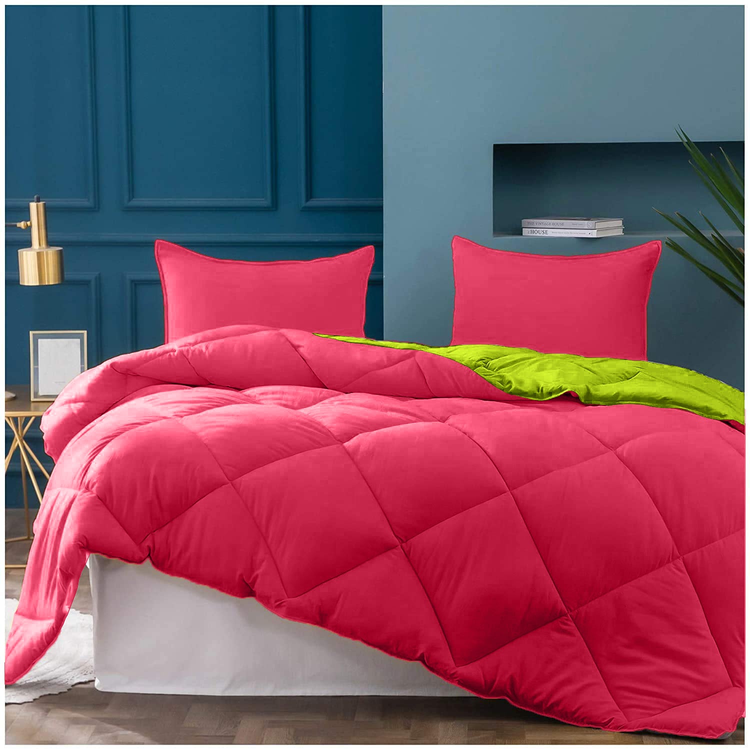 Red-Lemon Green Double Bed Comforter