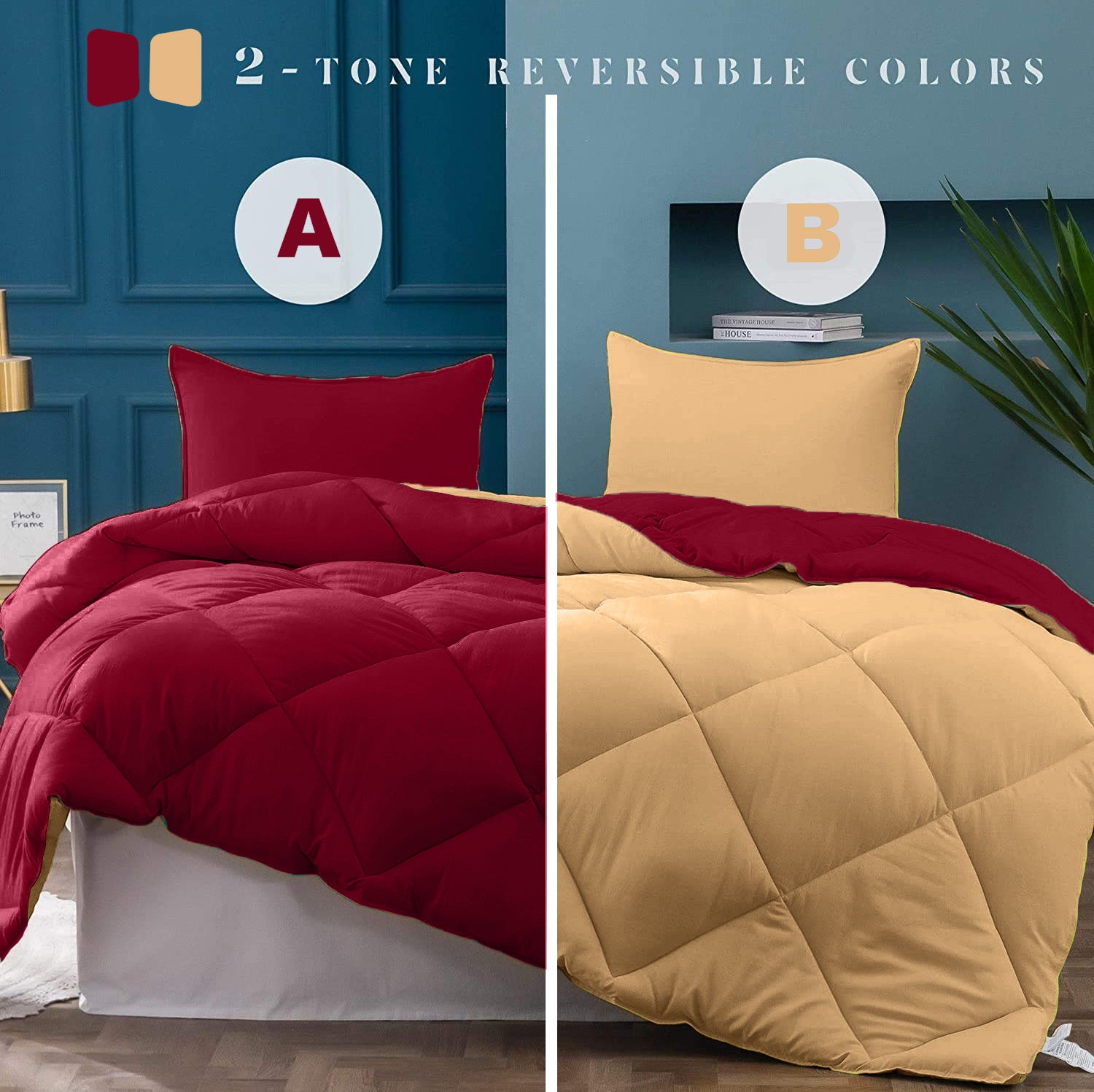 Red-Off White Double Bed Comforter