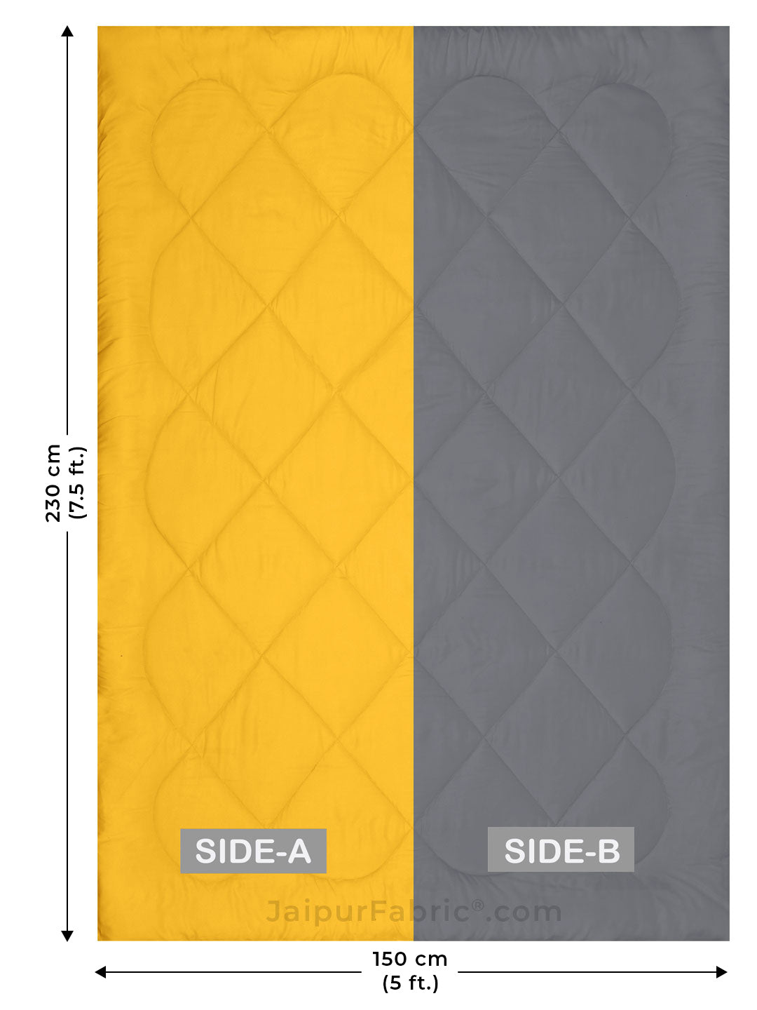 Mango Yellow Light Grey Single Bed Comforter