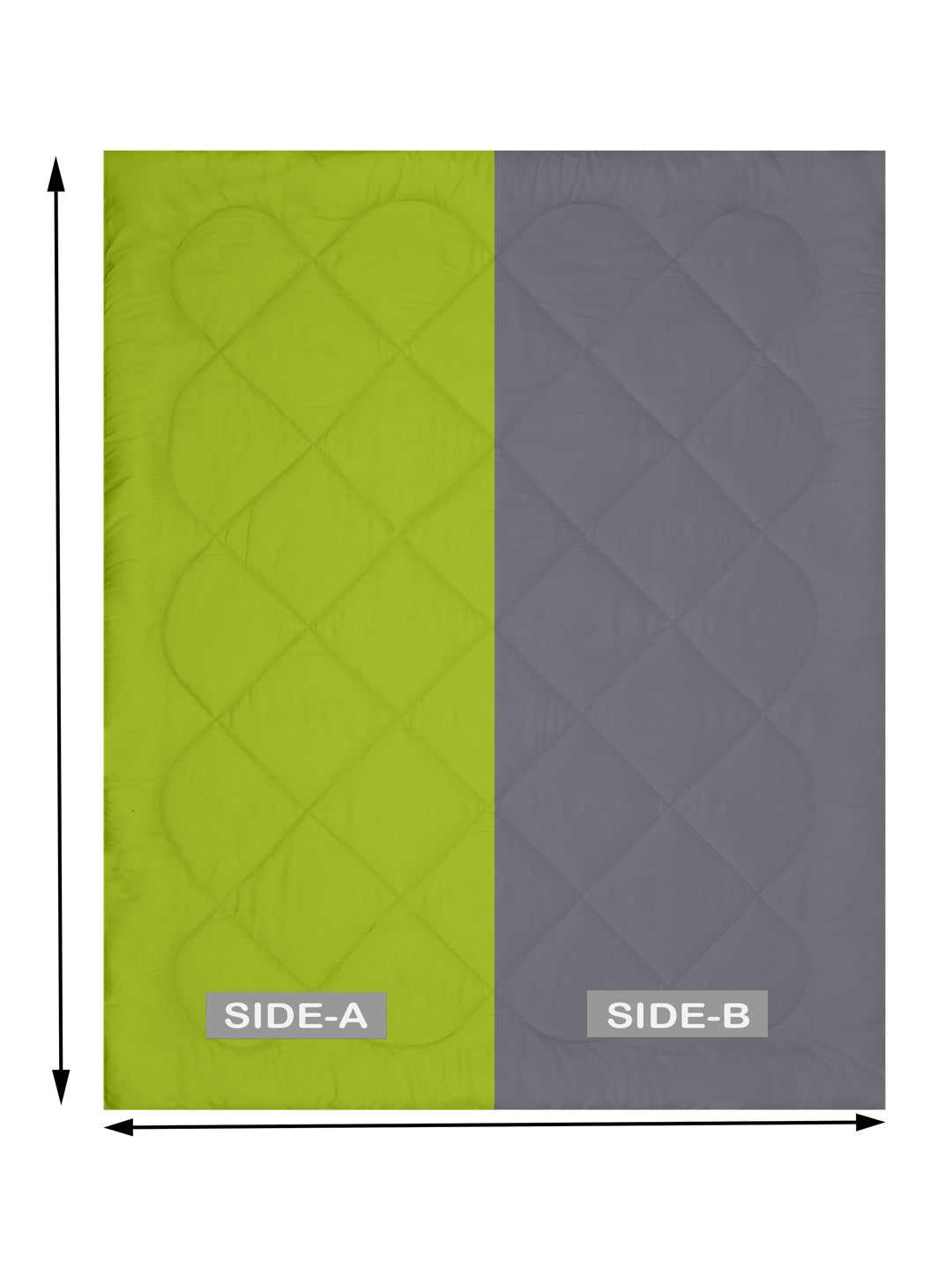 Lemon Green - Dark Grey Single Bed Comforter