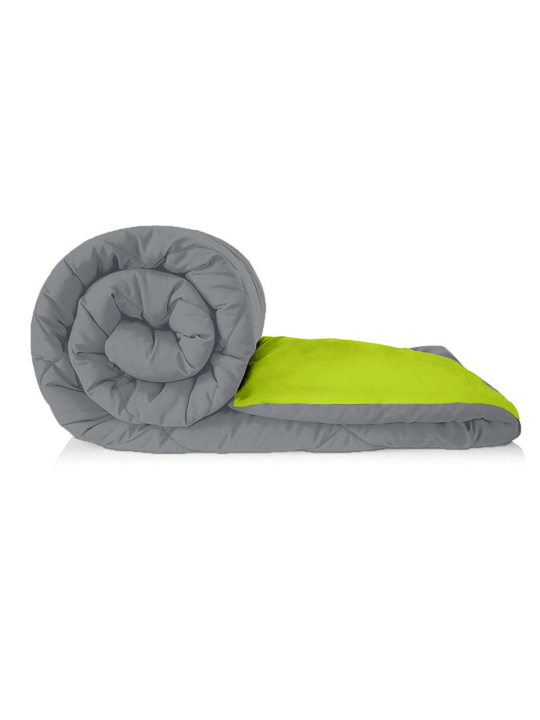 Lemon Green - Dark Grey Single Bed Comforter