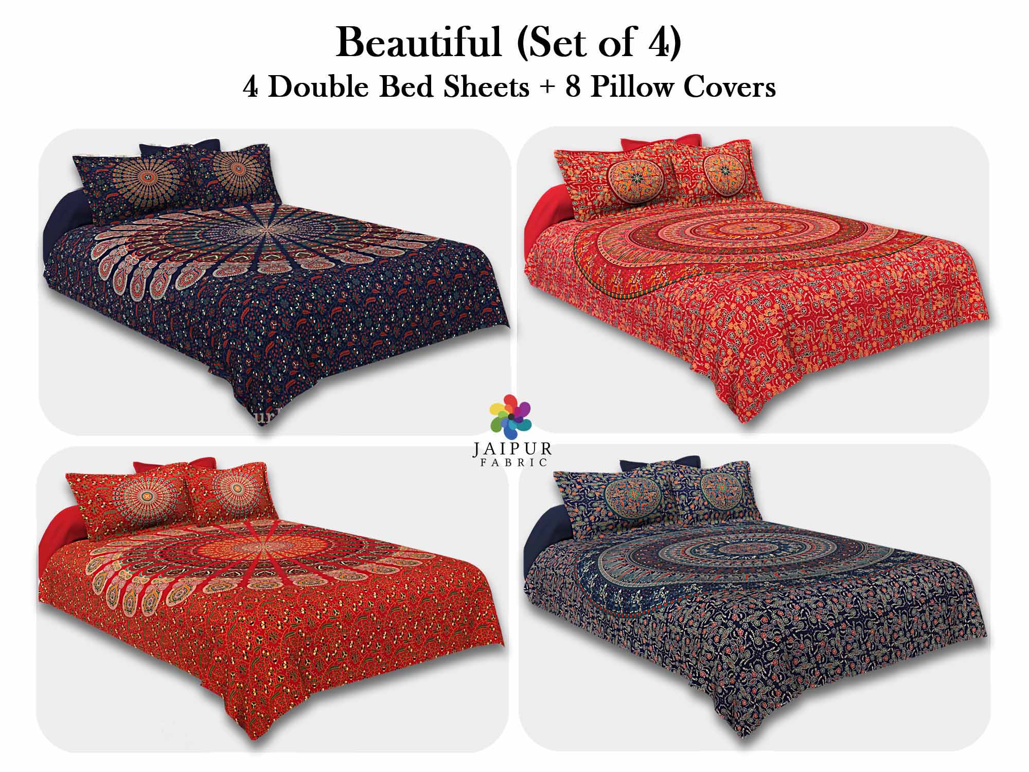 Mandala Bedsheet Tapestry Combo of 4