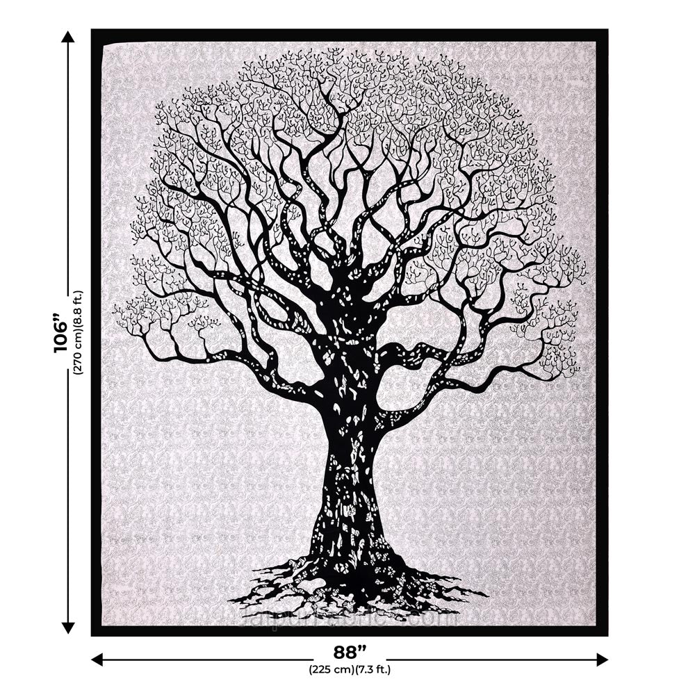 Big Tree Pattern Super Fine Cotton Double Bed Sheet – Choose Your Favorite Border Color