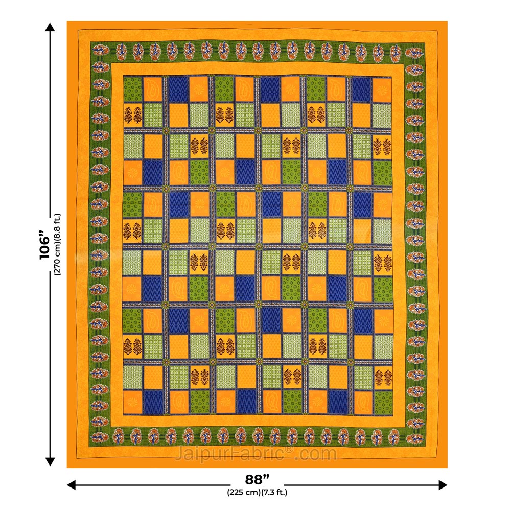 Multicolor Checkered Super Fine Cotton Double Bedsheet – Choose Your Favorite Border