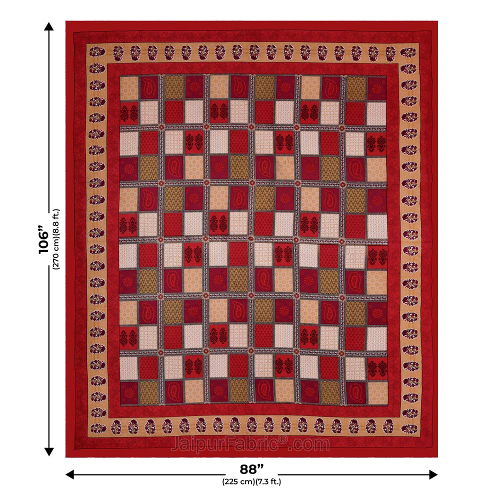 Multicolor Checkered Super Fine Cotton Double Bedsheet – Choose Your Favorite Border