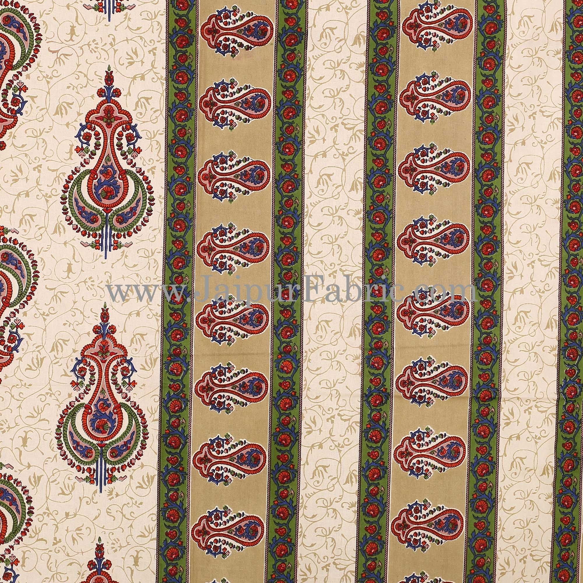 Artistic Multicolor Cotton Double Bed Set with Matching Covers