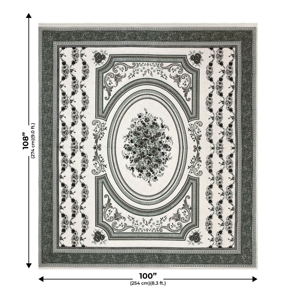 Welcome Ganpati Grey Cotton Double Bedsheet