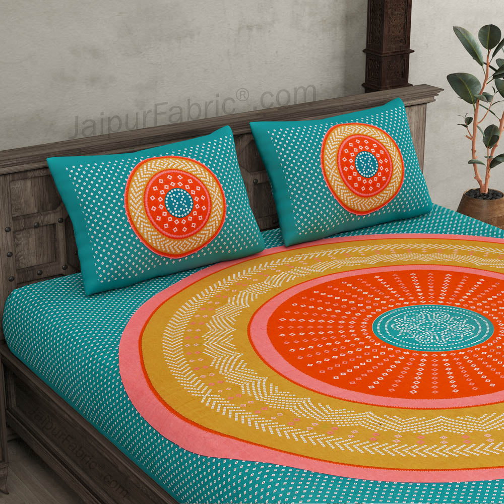 Traditional Bandhej Print Double Bedsheet – Choose Your Favorite Color