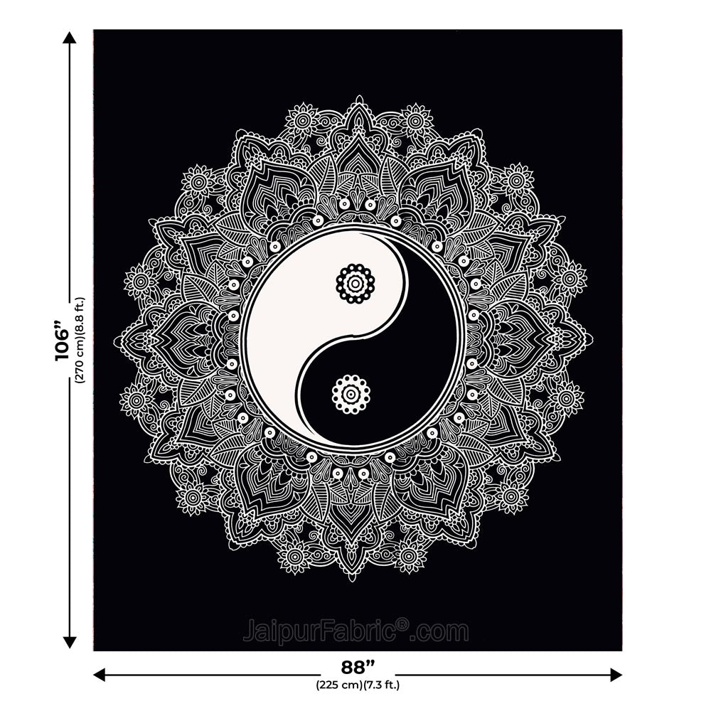 Doordarshan Print Black & White Bedsheet