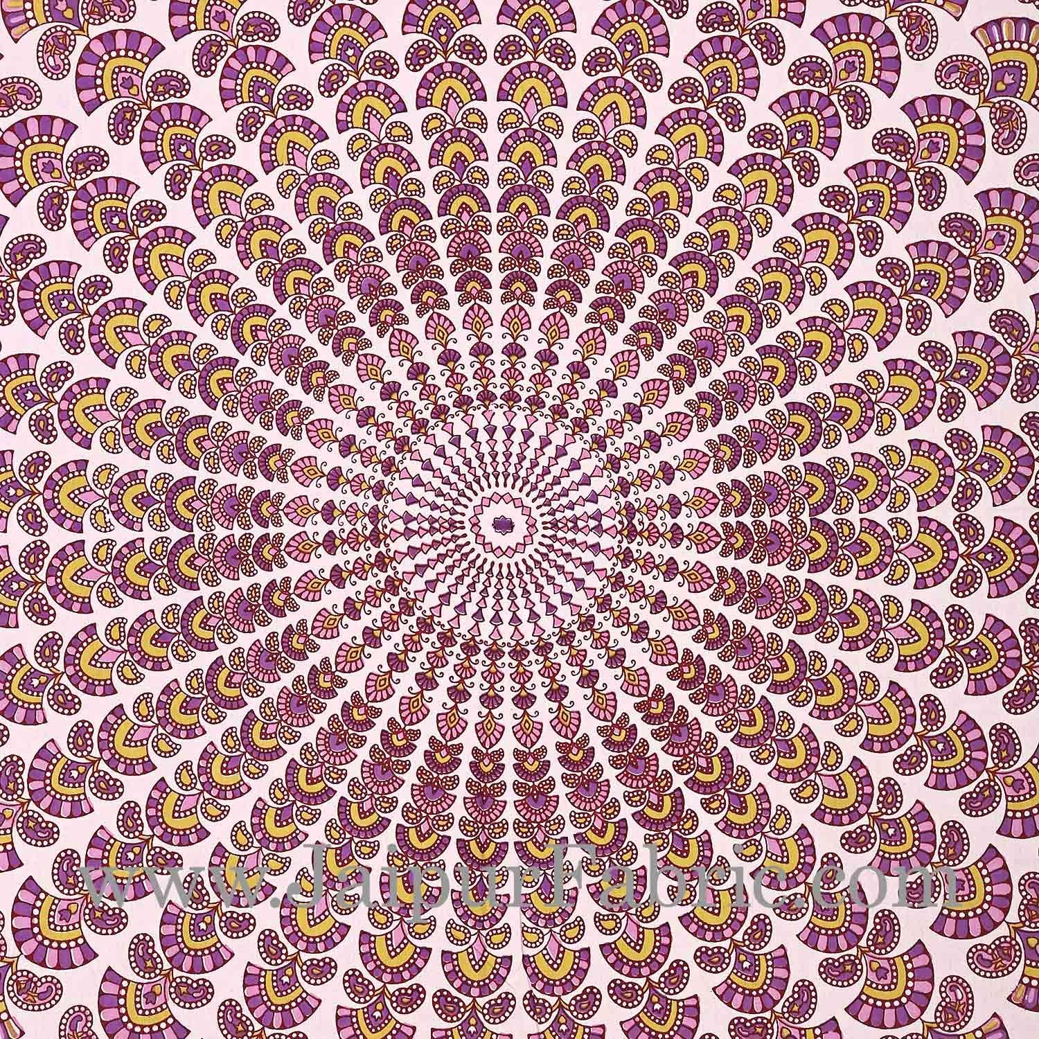 Pink Kalangi Printed Cotton Double Bed Sheet